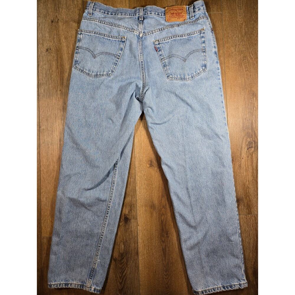 Vintage 90s Levi’s 550 Relaxed Fit Denim Jeans Mens 38x32 Blue Grunge Paint - Picture 12 of 14